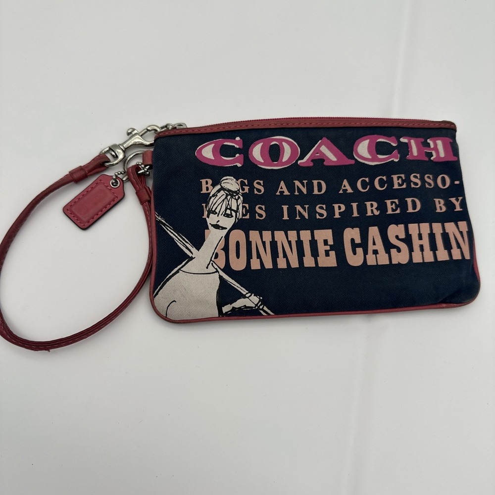 VTG Coach Bonnie Cashin Graphic Print Canvas Handbag Purse Wristlet Coin Y2K
